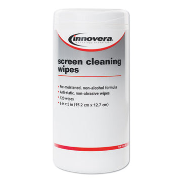 Innovera® Antistatic Screen Cleaning Wipes In Pop-up Tub, 120-pack freeshipping - TVN Wholesale